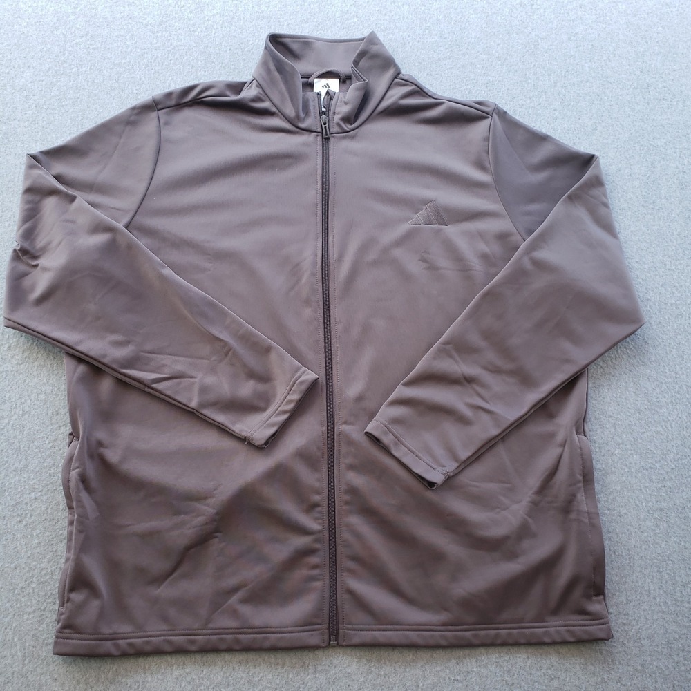 Adidas Tricot Track Jacket KD3631 Mens Gray Size 2XL 3 Stripe Full Zip NEW